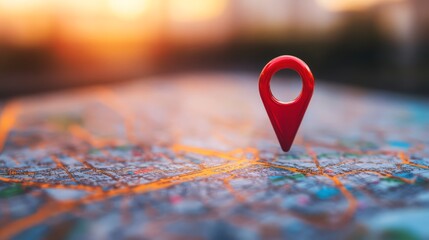red pin icon on background, a symbol for location and navigation, perfect for map, travel, and GPS pointer sign, mark indicating a specific place or destination
