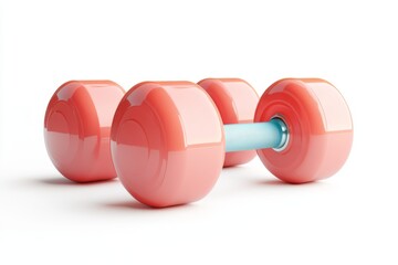 Pink Dumbbell Isolated On White Background