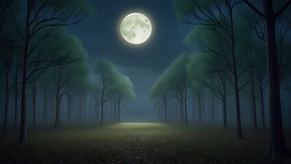 Fototapeta premium Breathtaking moon wallpaper showcasing the moonlight over snow-covered trees
