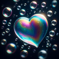 Bulle de savon cœur