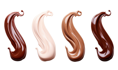 Four different shades of chocolate are shown in a row