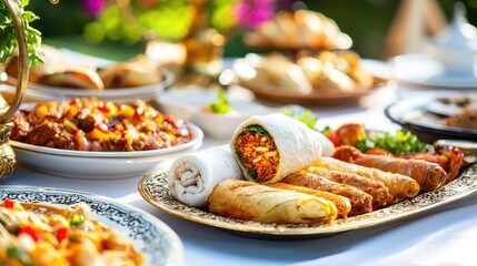 Elegant Arrangement of Delicious Food Platters