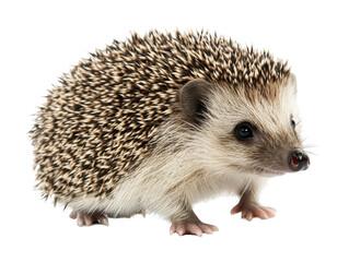 Fototapeta premium Cute hedgehog with quills isolated on white background.