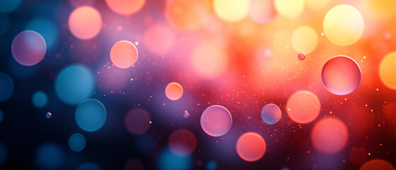 Abstract Colorful Bokeh Background with Red, Blue, and Yellow Lights