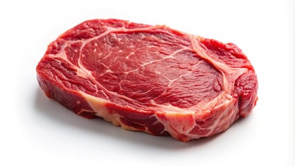 Raw beef steak isolated on white background