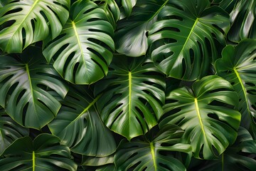 Fototapeta premium A close up of a bunch of green leaves