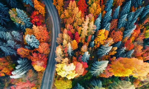 Serenity of Road in Lush Forest