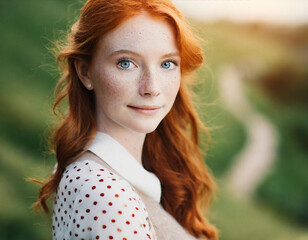 Fototapeta premium Rudowłosa kobieta rude włosy 