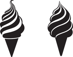 Soft Serve Ice Cream Cones vector,  ice cream icon set vector illustration isolated on white background.