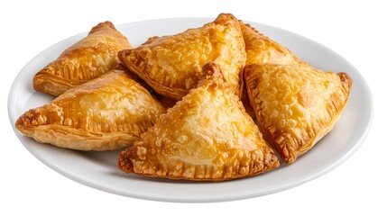 Golden crispy samosas on white plate for delicious snack time inspiration