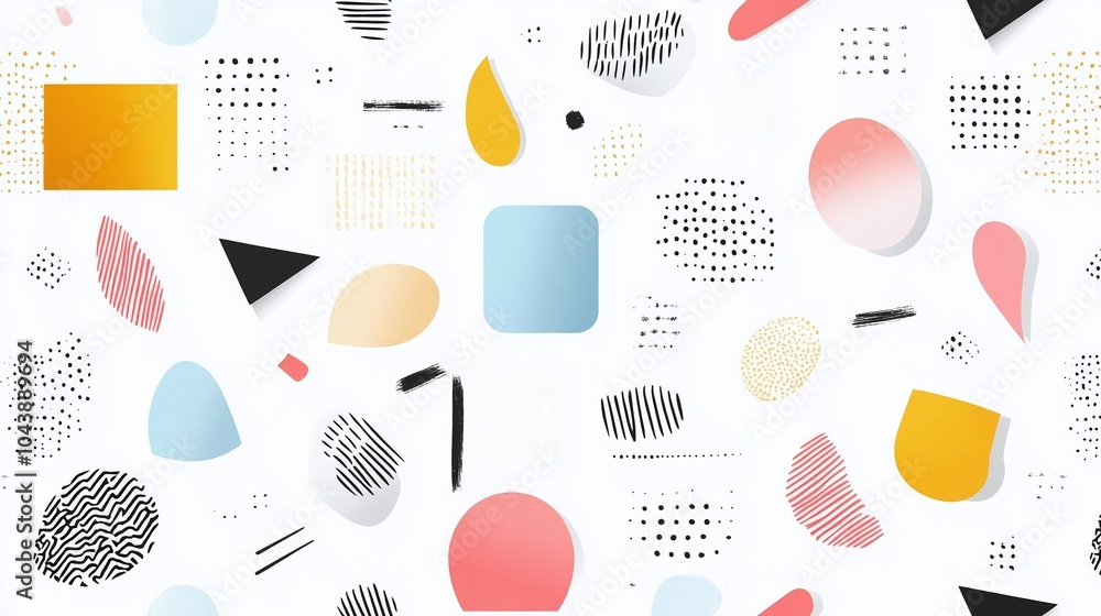 Poster geometric abstract pattern with colorful shapes