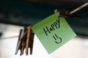 Motivational Word In A Green Square Paper Outdoor Composition