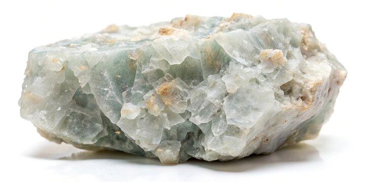 Raw phosphate mineral rock specimen isolated on white background