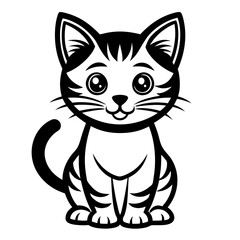 A cute mascot cat logo vector silhouette an white background