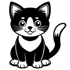 Obraz premium A cute mascot cat logo vector silhouette an white background