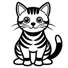 A cute mascot cat logo vector silhouette an white background