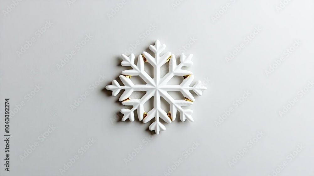 Poster elegant white snowflake on soft background