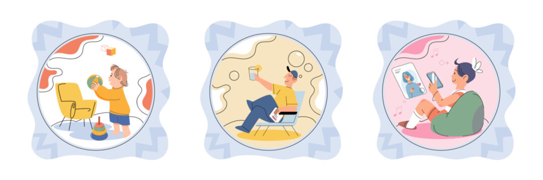 Personal zone vector illustration. The personal zone concept explores importance setting personal boundaries Each individual contributes something different to collective experience Privacy allows us
