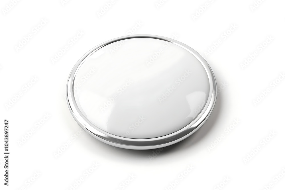 Canvas Prints white blank badge. glossy round button. pin badge