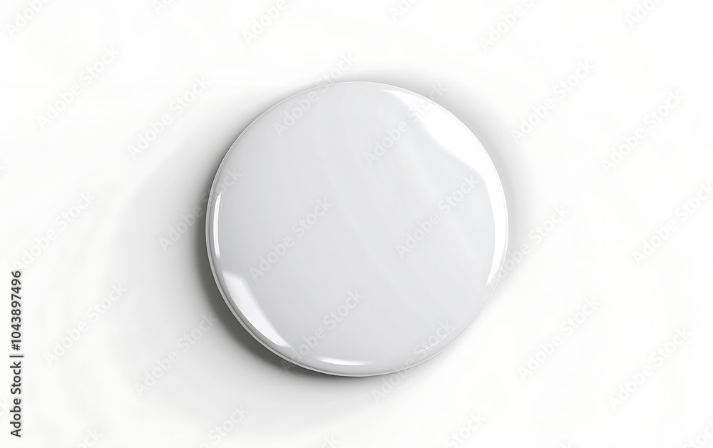 Canvas Prints white blank badge. glossy round button. pin badge