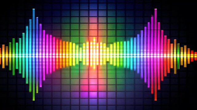 Music equalizer audio, beat rhythm sound colorful, bars animation, frequency spectrum waves motion dynamic visualizer pulse bass full hd 4k video footage download