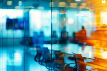 Obraz premium Conference light meeting room with people