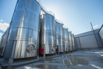 Obraz premium Equipment of dairy milk factory