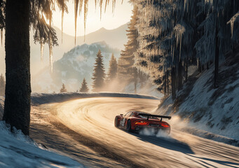 Racing Dreams: The Exhilarating Beauty of a Sleek Race Car on the Track, Ready to Compete and Leave Its Mark in the Motorsport World