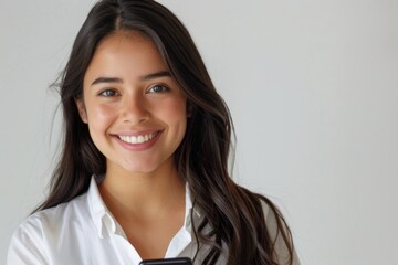 Fototapeta premium Portrait of a young Hispanic female sales representative