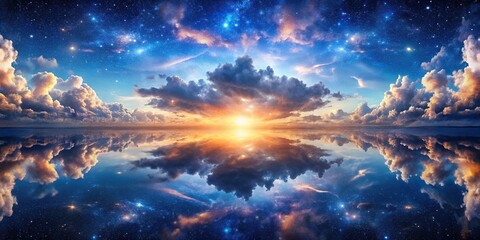 Fototapeta premium Realistic symmetrical gradient wallpaper of the sky