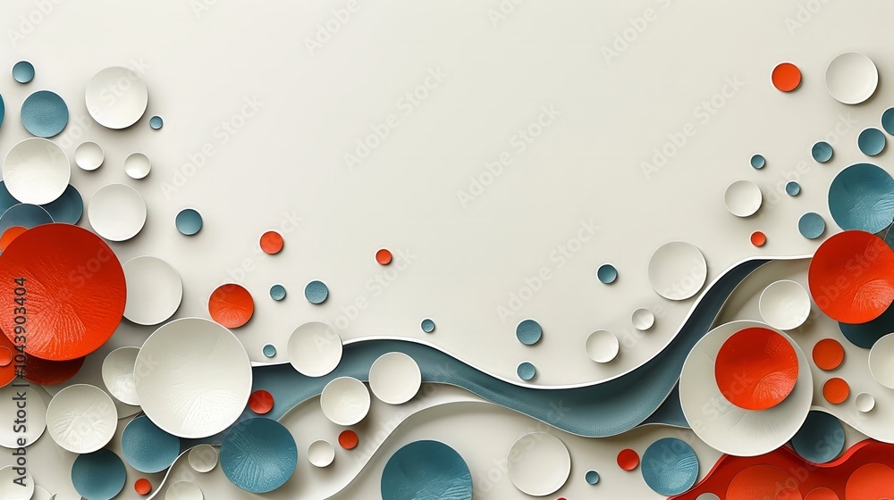 Poster this artwork features a vibrant arrangement of circles in various sizes and colors, creating a dynam