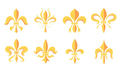 Fleur de lys coat of arms symbols Set Vector