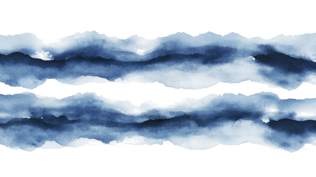 Elegant Blue Watercolor Background Design Featuring Abstract Waves Generative AI