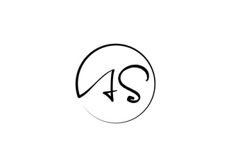 Fototapeta premium Letter AS logo design Initial vector Custom brand logo template