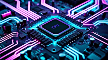 Fototapeta premium futuristic CPU circuit board