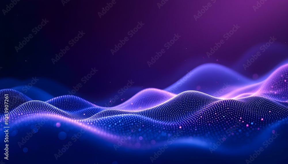 Poster a vibrant wave of light particles in pink and blue, a mesmerizing abstract background for digital pr