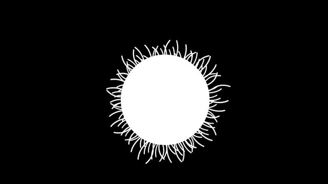 Virus cartoon 2D animation video with Alpha channel (Transparent background). Virus with tentacle animation green screen.Loop animation.