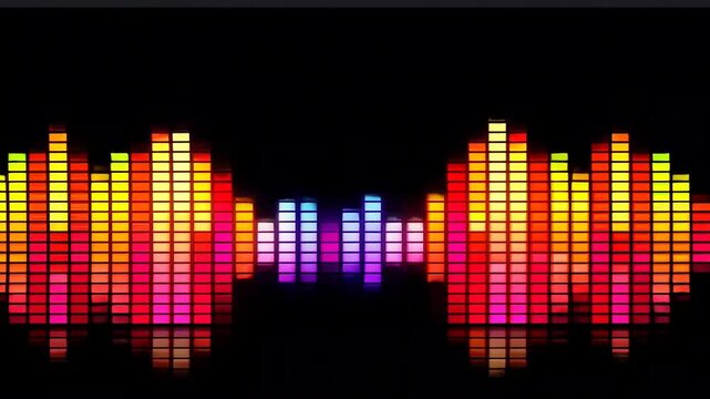 Music equalizer audio beat rhythm sound colorful bars animation full hd stock video footage download