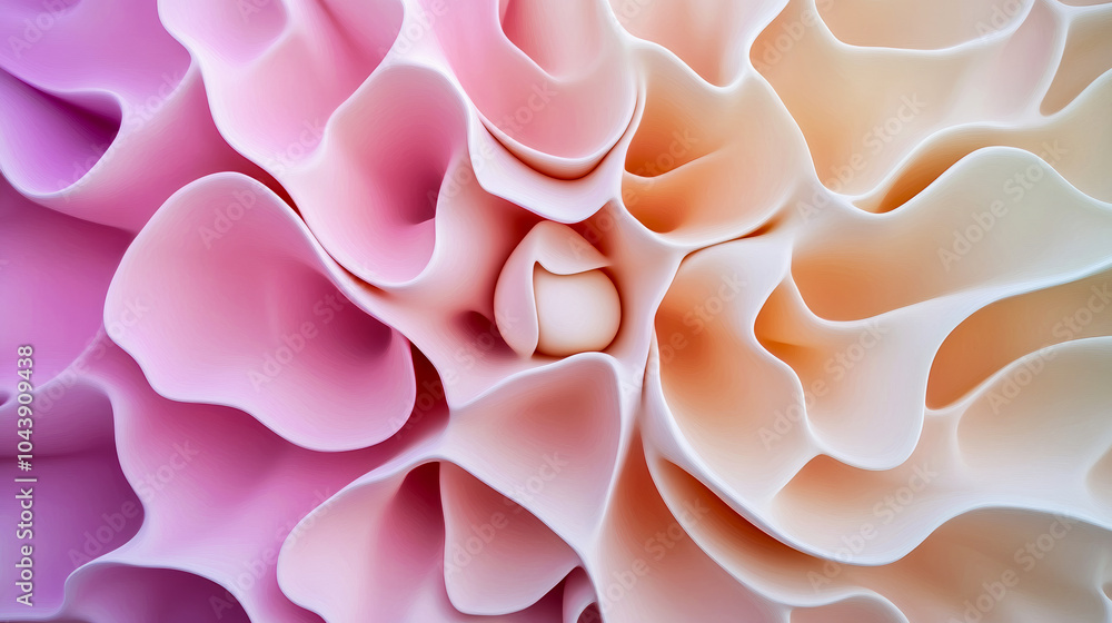 Aufkleber fractal design of intertwining floral patterns in soft pastel tones, with hidden egg shapes emerging
