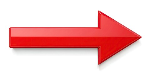 red arrow on a white background for presentation