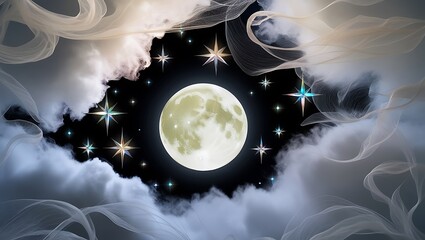 Stunning moon wallpaper featuring peaceful skies and vibrant celestial bodies