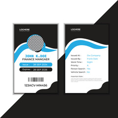 Modern and creative business id card template. corporate id card design template for office employee, staff or others. Company employee business id card template.