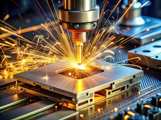 High Dynamic Range Image of CPU Processor Being Sawed in a Vice for Tech Enthusiasts and DIY Projects