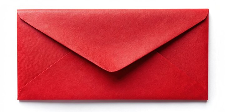 red envelope isolated on white background with clipping path High Angle