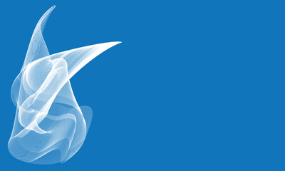 White Blending Lines Pattern on blue isolated background
