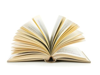 Fototapeta premium Open book, hardback books on white background. Back to school. Copy space.