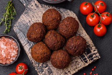 Falafel vegetarian and vegan dish made with chickpeas, spices and herbs