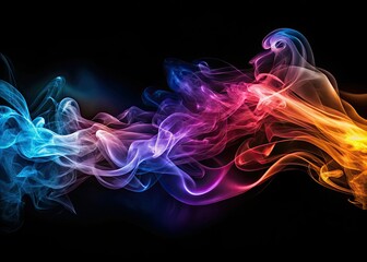 Fototapeta premium Illuminate your artistic vision with silhouette photography featuring dynamic glow and smoke waves, perfect for diverse backgrounds and innovative designs to elevate your work.