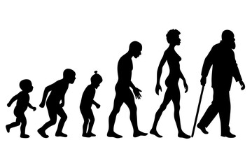  Life cycle evolution from baby to old man vector illustration 