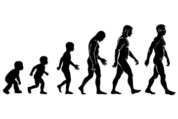 Life cycle evolution from baby to old man vector illustration 